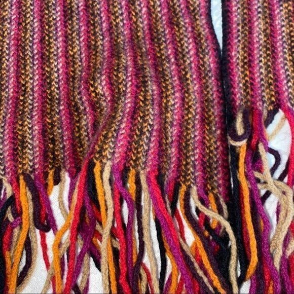 Express Wool beautiful multi color knit fringe scarf - Picture 4 of 5